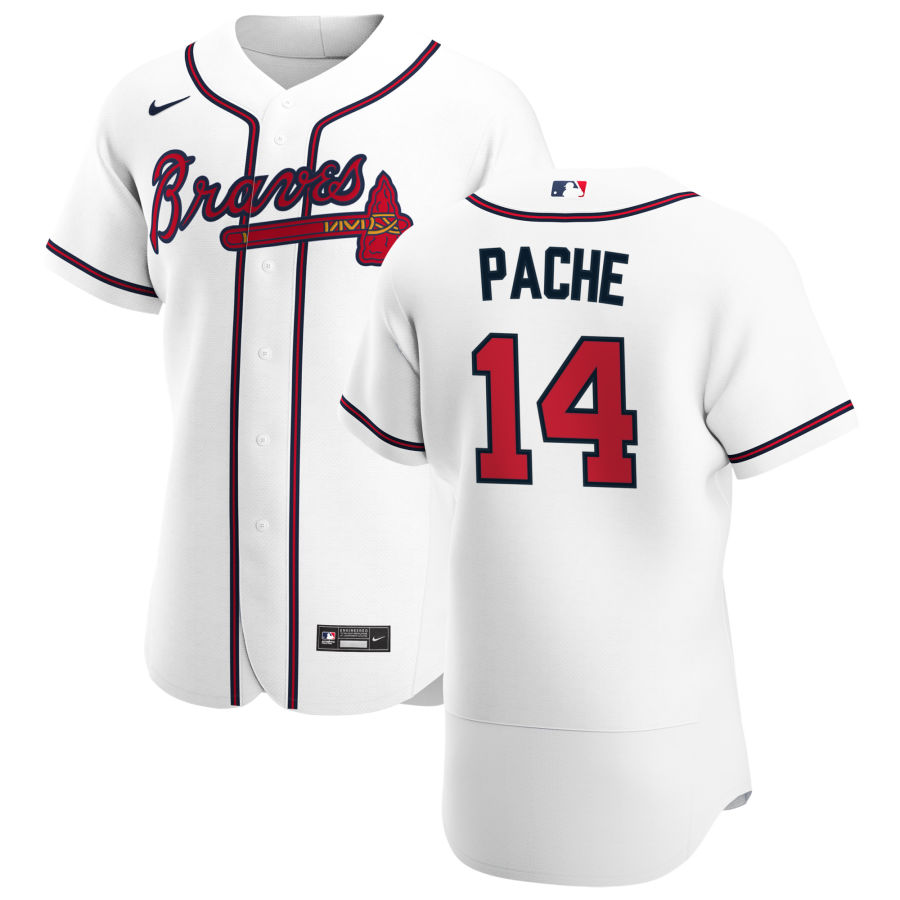 Atlanta Braves #14 Cristian Pache Men Nike White Home 2020 Authentic Player MLB Jersey